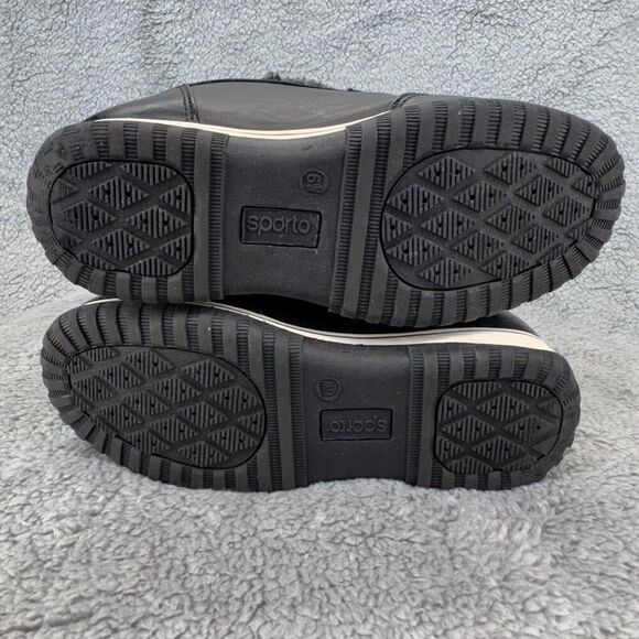 Sporto Liz Mid-Calf Black Winter Boots Women 6W Zippered Closure Tassel Faux Fur - Picture 6 of 11